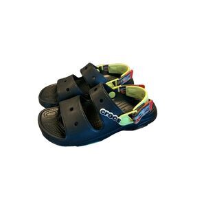 Crocs W6 M4 Black Iconic Comfort Open Toe Adjustable Strap
